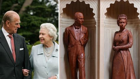 statues of queen and prince philip